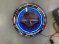 Harley-Davidson Logo Clock with Blue Neon