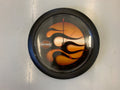 Harley-Davidson Black Flames & Orange Wall Clock with Leather-Style Trim #2
