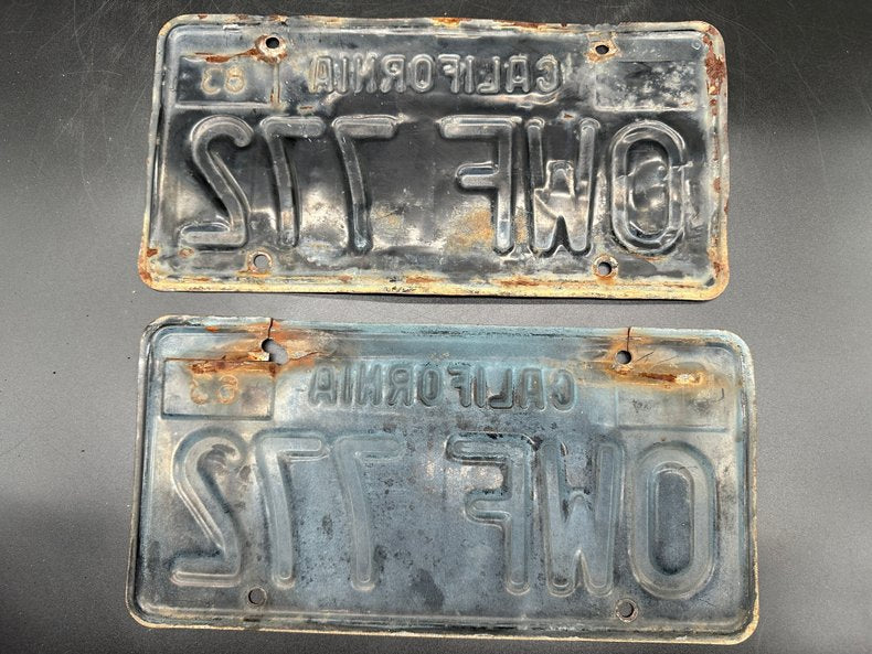 Pair of Vintage 1963 California License Plates