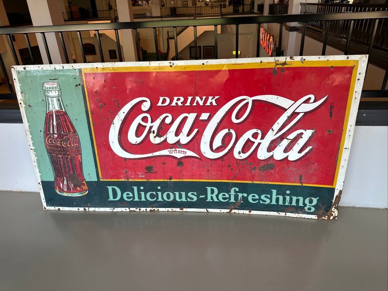 Vintage Coca-Cola Large Metal Sign — 72" x 35"