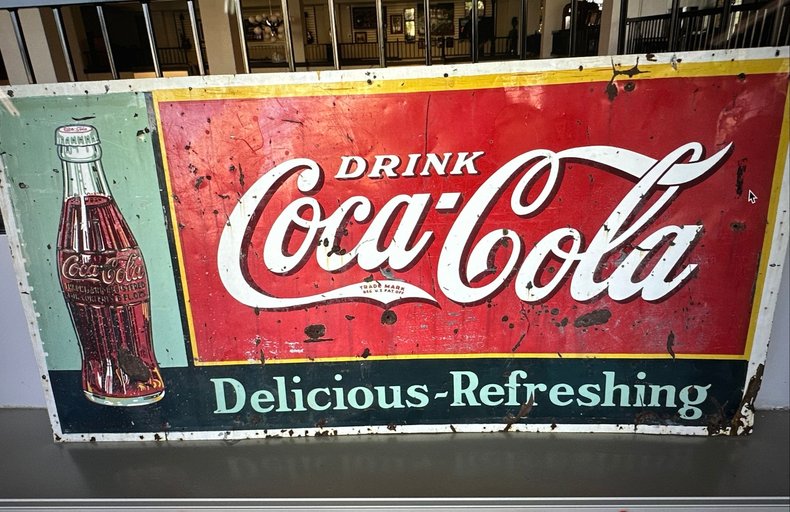 Vintage Coca-Cola Large Metal Sign — 72" x 35"