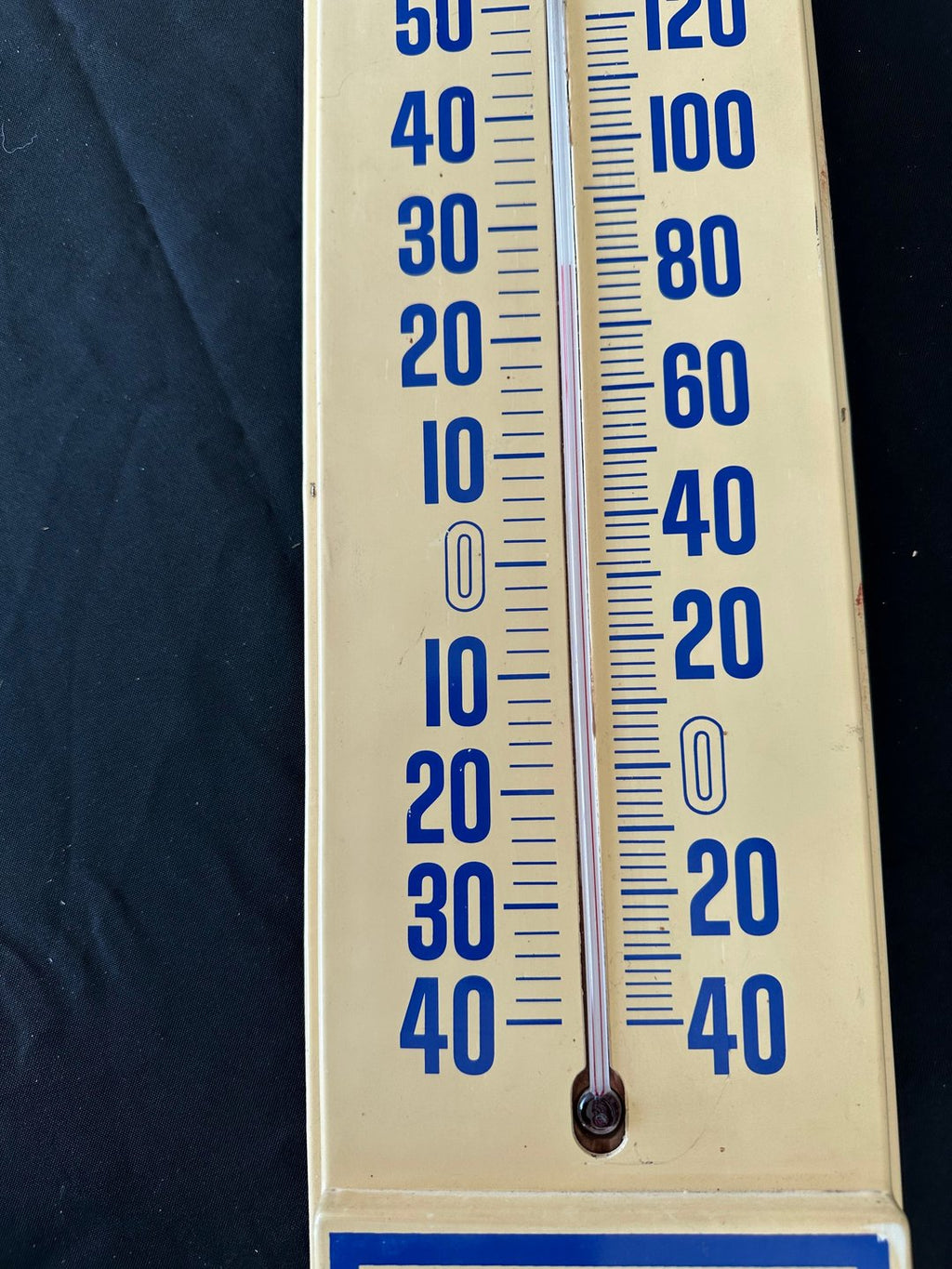 Vintage Delco Battery Plastic Thermometer Sign