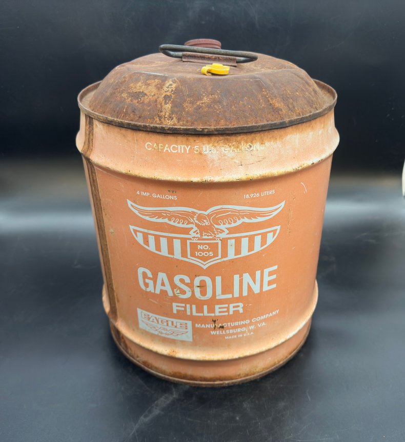 Vintage Eagle Filler 5 Gasoline No. 1005 Steel Gas Can