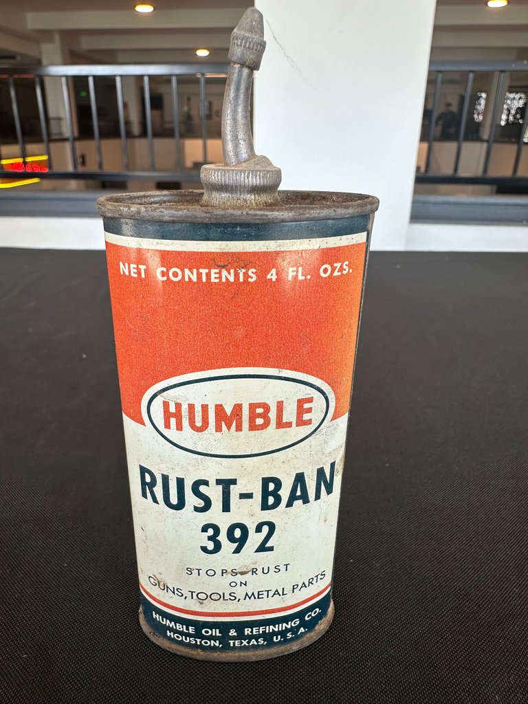 Vintage Humble Rust-Ban 392 4-oz Household Oil Tin Can Oiler w/ Spout & Cap