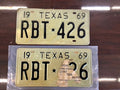 Vintage NOS 1969 Texas License Plates — RBT 426 (426 HEMI)
