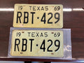 Vintage NOS 1969 Texas License Plates RBT-429 – Mustang Boss 429
